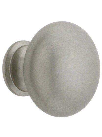 Small Classic Brass Cabinet Knob - 1 inch Diameter in Brushed Nickel.